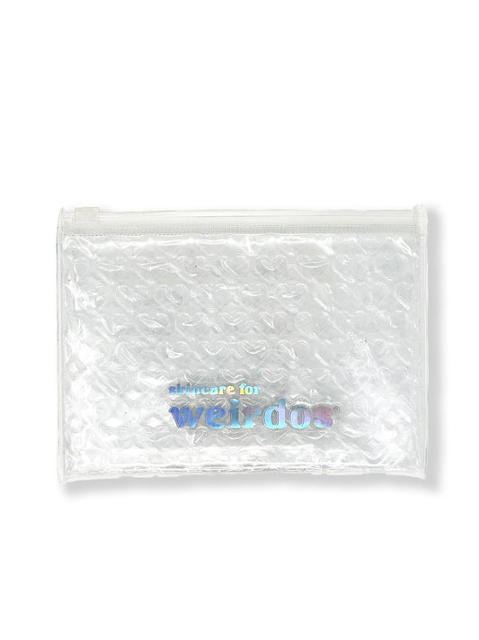 Heart Bubble Zip Pouch - Clear - Skincare for Weirdos