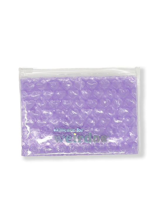 Heart Bubble Zip Pouch - Purple - Skincare for Weirdos