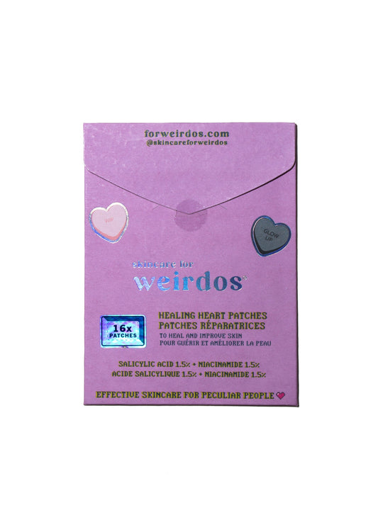 Starter Pack - 16 Healing Heart Pimple Patches - Skincare for Weirdos