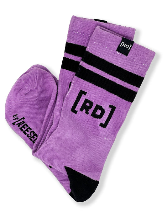 Striped Calf Socks - Purple - Skincare for Weirdos