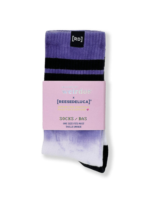 Striped Calf Socks - Purple Dip - Skincare for Weirdos