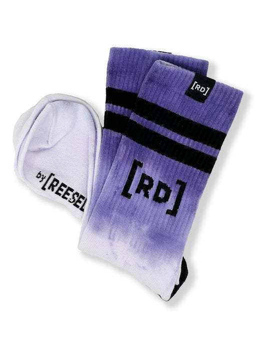 Striped Calf Socks - Purple Dip - Skincare for Weirdos