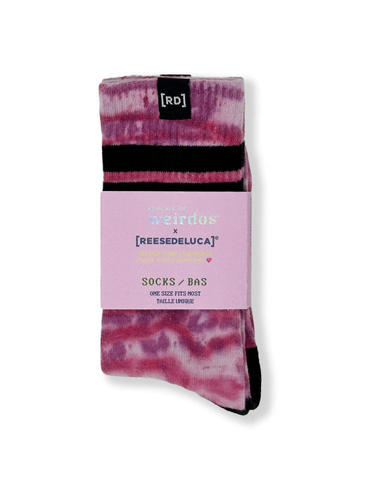 Striped Calf Socks - Purple/Pink - Skincare for Weirdos