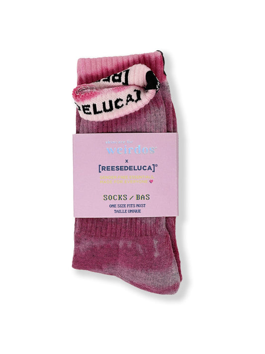 Terry Ankle Socks - Fuchsia Tie Dye - Skincare for Weirdos